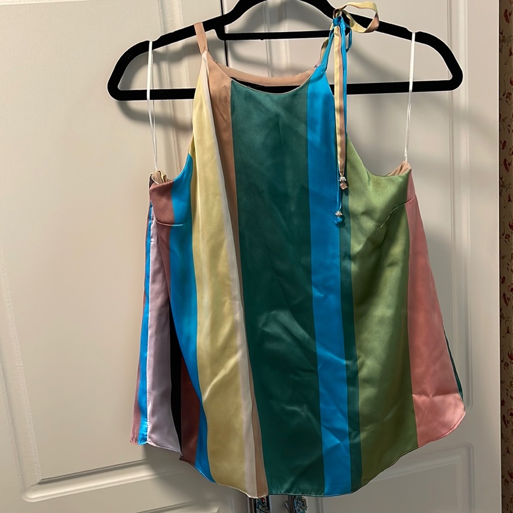 Zara pastel stripe’s silky top size medium